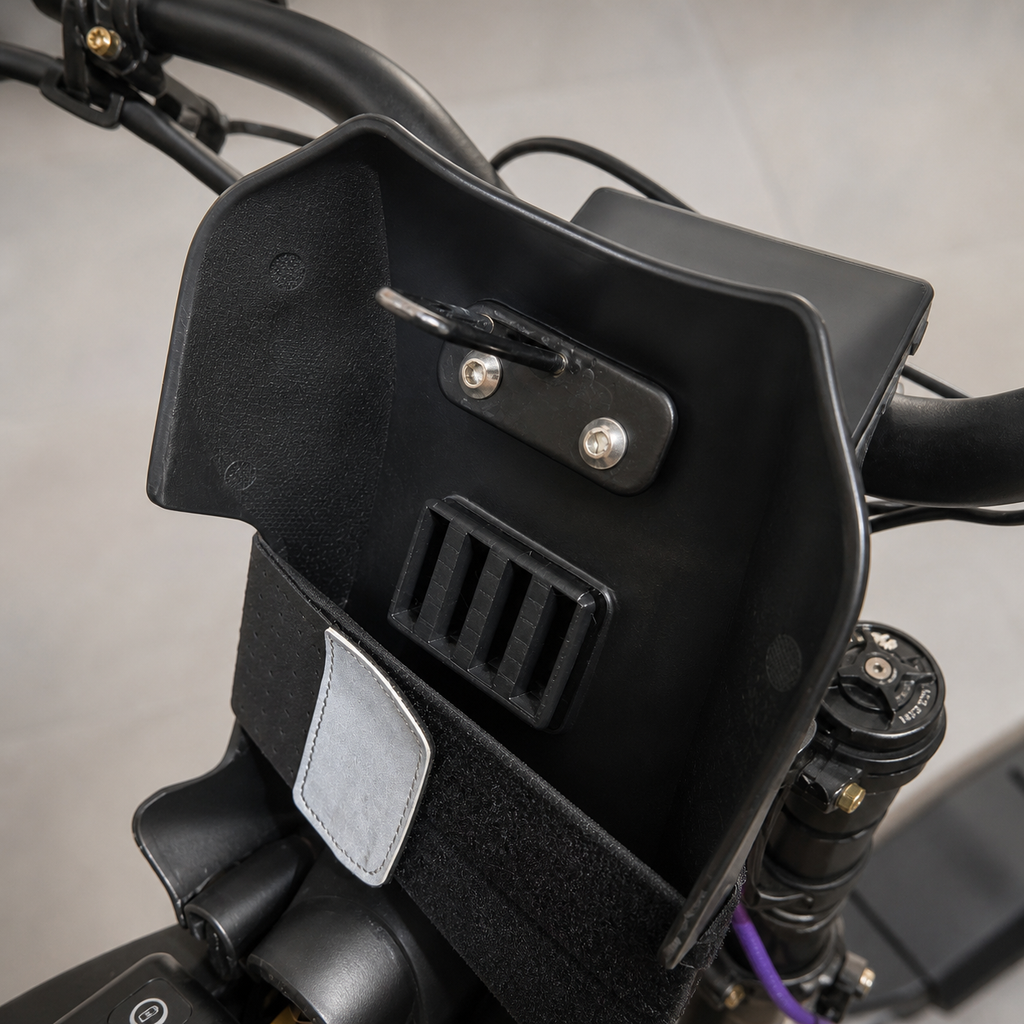 E-Ride Pro Akku-Bumper – neues Teil am Akkudeckel montiert